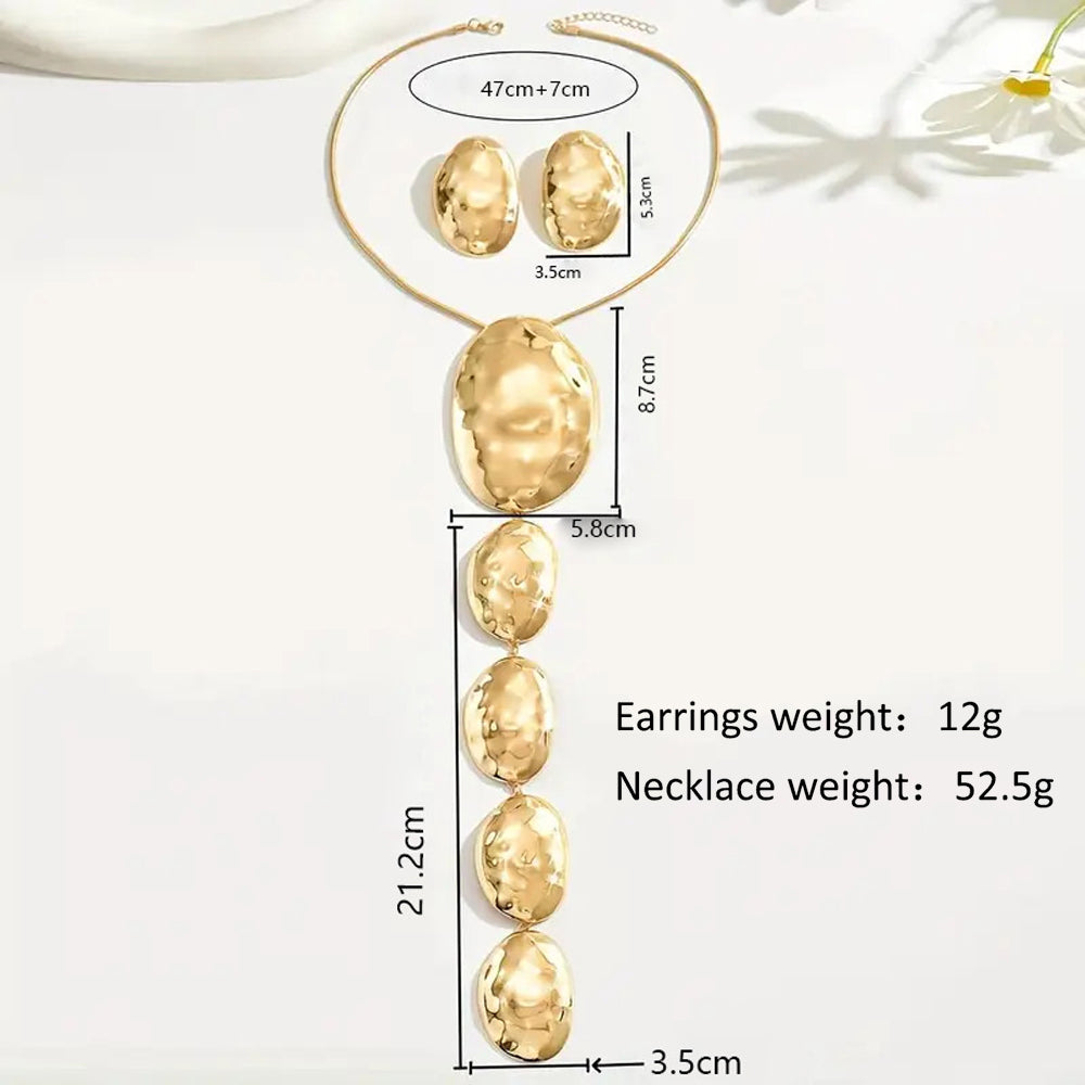 Geometric Hammered jewelry set