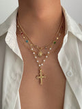 Gold Solar Faith Layered Necklace Set
