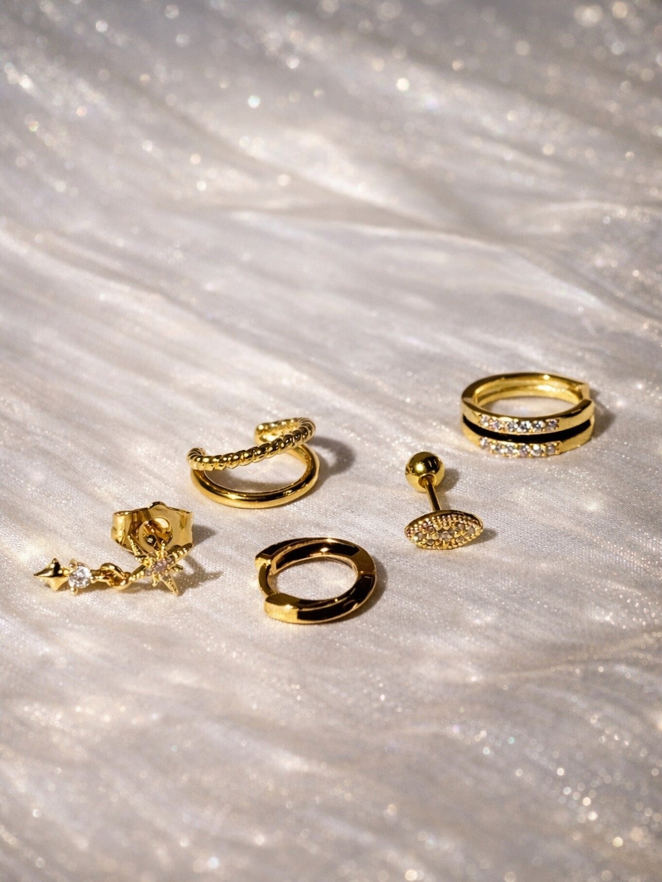 Black & Gold Ear Stacking Set