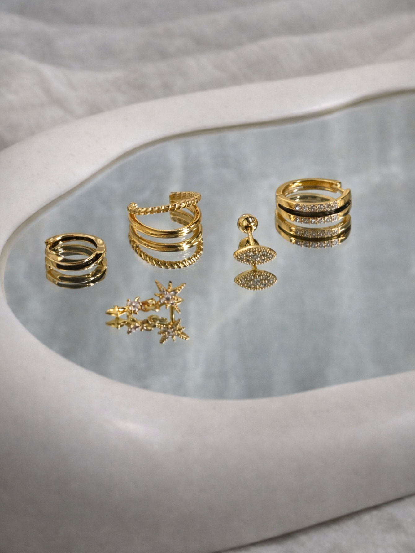 Black & Gold Ear Stacking Set