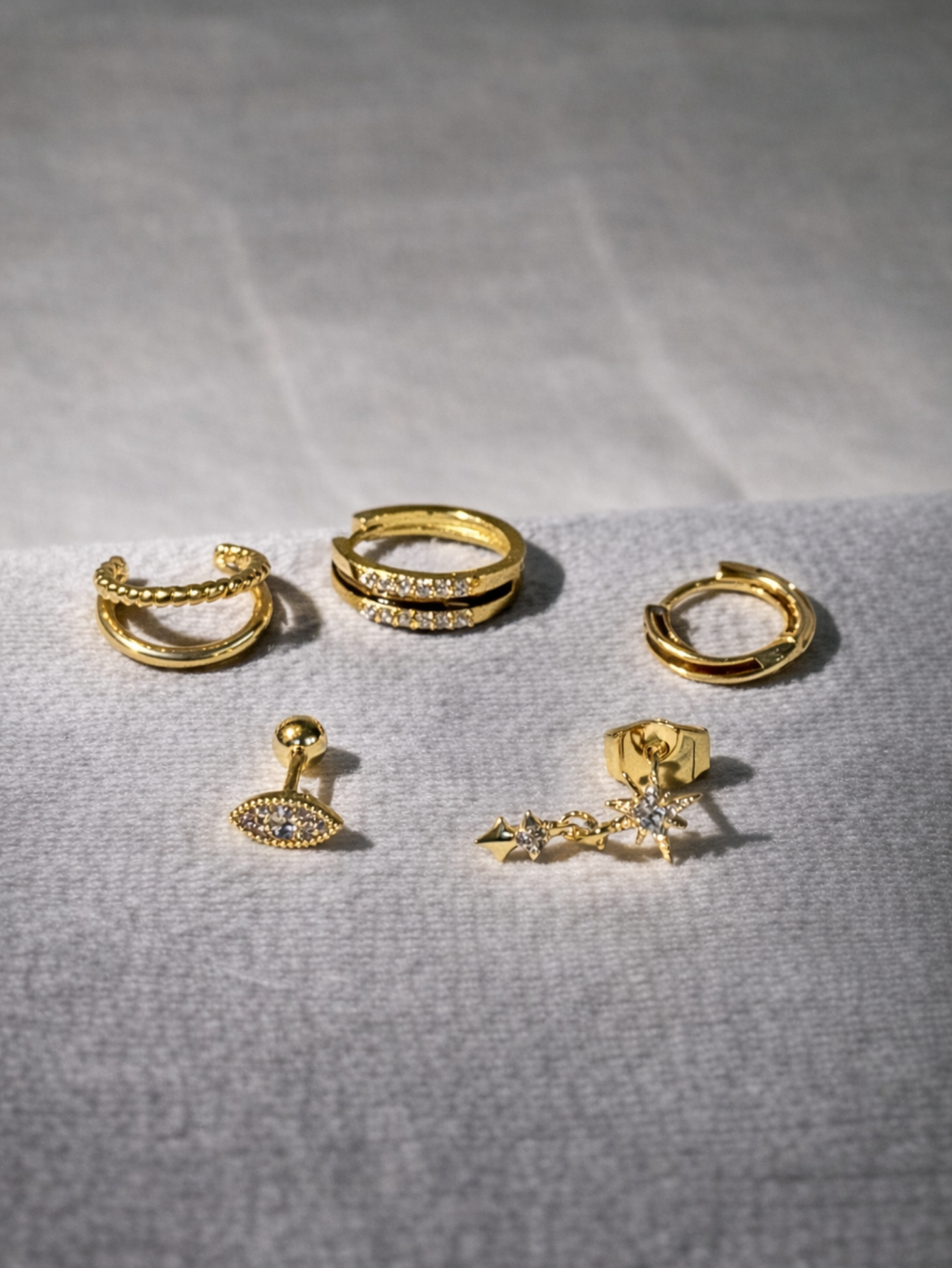 Black & Gold Ear Stacking Set