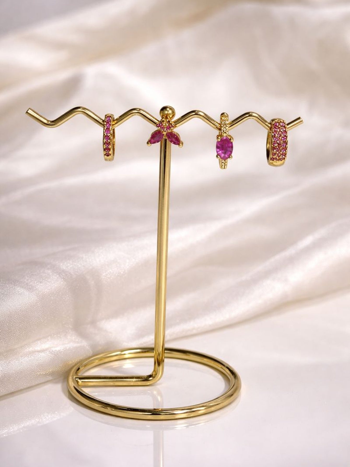 Pink Gemstone Ear Stacking Set